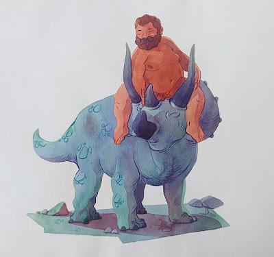 'Dudes' y dinosaurios por Paul Picard