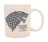 SD TOYS Taza cerámica con diseño Winter Is Coming Stark (SDTSDT27301) Game of Thrones, Blanco, 9x13x11 cm
