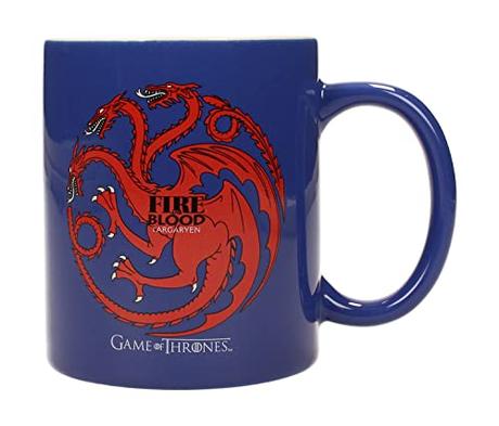 SD toys SDTHBO02065 - Game of Thrones, Targaryen, Taza de cerámica, Color Azul y Blanco (SDTHBO02065) - Taza Juego de Tronos Targaryen Fuego y Sangre Cerámica Azul
