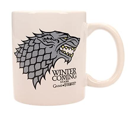 SD TOYS Taza cerámica con diseño Winter Is Coming Stark (SDTSDT27301) Game of Thrones, Blanco, 9x13x11 cm