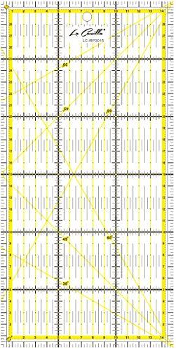 La Canilla ® - Regla para Patchwork Universal 30x15 cm Profesional Acrílico de Costura, Acolchado, Quilting y Patronaje para Base de Corte Transparente con Guías y Marcas Rectas y Ángulos