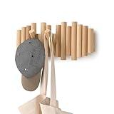 Umbra Picket Percha de Pared con 5 ganchos extraíbles, Natural