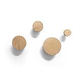 anaan Bubble Percheros de pared redondas Ganchos para abrigos Madera Colgador Abrigos Decorativo Diseño (Juego 4 Haya)