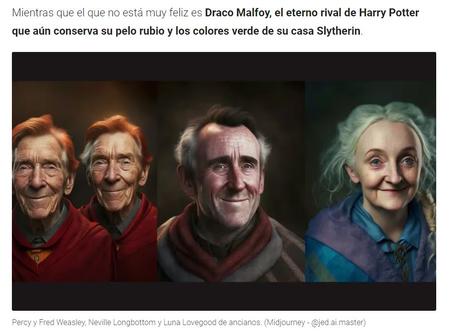 Así se vería Harry Potter y todos los personajes de la saga si fueran ancianos, según la inteligencia artificial