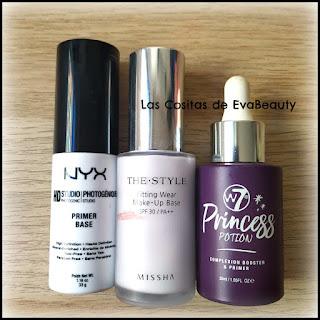 Primer maquillaje Project Pan 2024 primer base, makeup, maquillaje, project pan, 2024, blogger, blog de belleza, reto, beautyblogger, microinfluencer, Nyx, Missha, W7