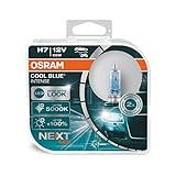OSRAM COOL BLUE INTENSE H7, +100% más de brillo, hasta 5000 K, lámpara de faro halógena, aspecto LED, caja dúo (2 lámparas)