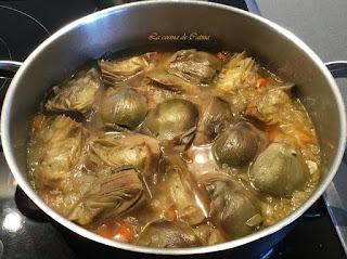 Menestra de alcachofas