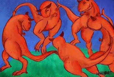 Pinturas clásicas con dinosaurios y otras criaturas extintas por Sandra Seiffart (II)