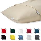 Flowen Fundas de Cojin 50x50 100% Algodón Juego de 2 Funda de Almohada Sofá Decorativas con Cremallera Invisible Tejido Suave y Lavable Antiácaros Transpirable Hipoalergénico para Cama y Silla
