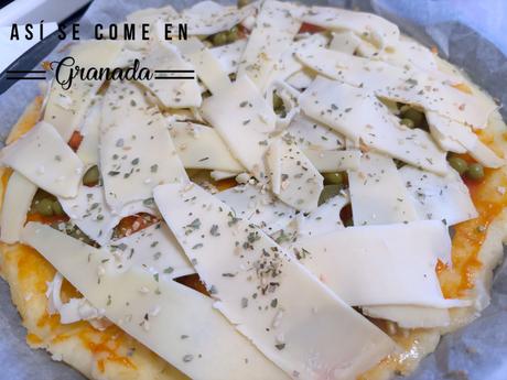 Pizza de patata con menestra