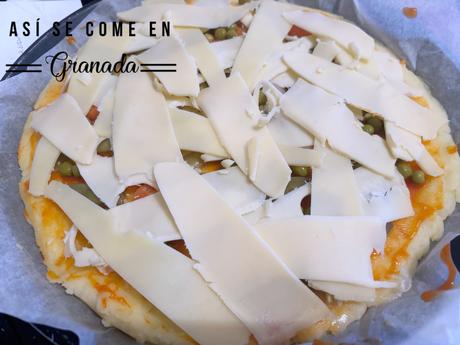 Pizza de patata con menestra