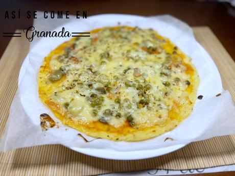 Pizza de patata con menestra