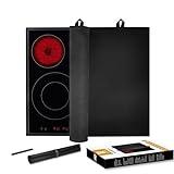 KitchenRaku Cubierta para placa de cocina, 61 x 53 cm, protección contra salpicaduras de cocina, cubierta protectora para vitrocerámica, alfombrilla resistente al polvo para placas de inducción para