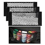 Nutabevr 4PCS Bolsa de Organizador Tronco con Velcro Universal, 40 x 25 cm Red elástica de Almacenamiento, Accesorios Coches Interior con Bolsillos, comestibles, almacenaje