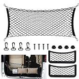 Yoirzit Red para maletero de coche, 40 x 90 cm, red para maletero, con 2 redes de almacenamiento de 19,5 x 7,5 cm, doble capa, alta elasticidad, nailon, red para equipaje, autocaravana, para coche,