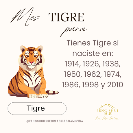 Horóscopo chino mes del Tigre 🐯