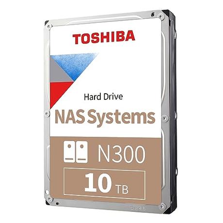 Toshiba 10TB N300 Internal Hard Drive – NAS 3.5 Inch SATA HDD Supports Up to 8 Drive Bays Designed for 24/7 NAS Systems, New Generation (HDWG480UZSVA)