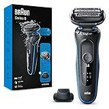 Braun Series 5 Afeitadora Eléctrica Hombre, Máquina de Afeitar Barba con Recortadora De Precisión EasyClick, EasyClean, en Seco y Mojado, Recargable, Inalámbrica, 51-B1200s, Azul