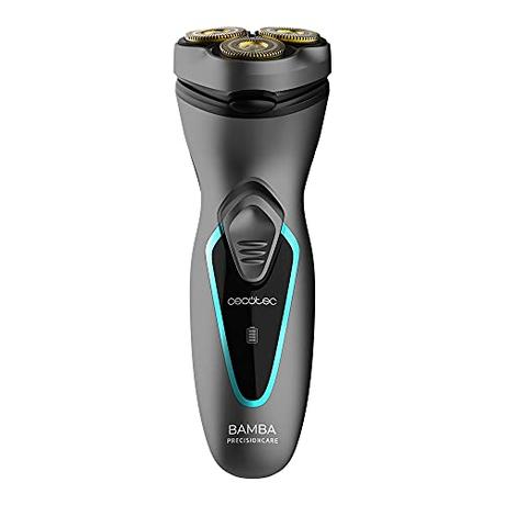 Cecotec Afeitadora Rotativa Bamba PrecisionCare Titanium PerfectCut. 8 W, Cuchillas de Acero Inox, Recubrimiento de Titanio, Cabezal 3D, Batería de litio, Autonomía 40 min