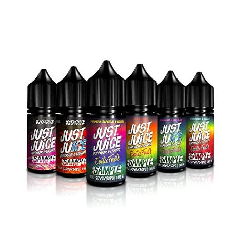 Just Juice Liquido Vaper Sin Nicotina - Paquete de Variedad de Frutas Exóticas y Fusión, 70VG/30PG 0MG, Selección Multipack 10ml E Liquido, Eliquid Sin Nicotina