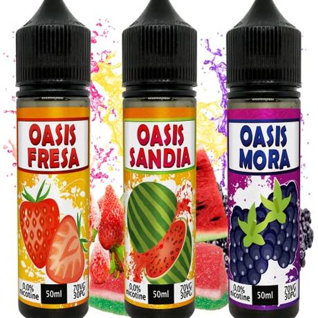 3X50ML KIT OASIS SANDIA,MORA, FRESA de ElecVap - 50ml formato TPD -botes de 60ml - 0MG Nicotina - E-Liquido para Vaper Cigarrillos Electronicos