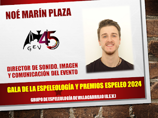 Noé Marín, director y responsable de sonido, imagen y medios de comunicación de la Gala de la Espeleología