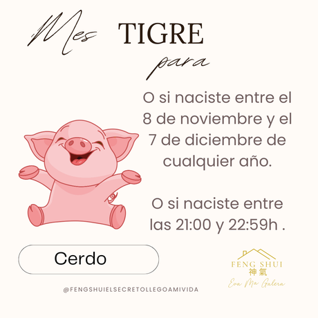 Horóscopo chino mes del Tigre para el Mono, Gallo, Perro y Cerdo