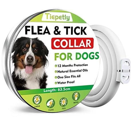 Collar Antiparasitario/Antipulgas Perro, Naturales, Protección de 12 Meses Impermeable Collar Tamaño Ajustable (A1)