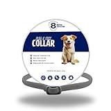 Collar Antiparasitario Perros - Collar contra Pulgas y Garrapatas para Perros y Gatos, 8 Meses de Protección, Collar Antipulgas de 63.5cm para Mascota Pequeño Mediano Grande (Gris)