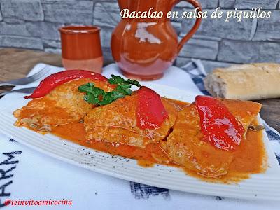 Bacalao en salsa de piquillos Bacalao en salsa de piquillos
