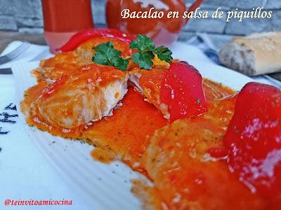 Bacalao en salsa de piquillos Bacalao en salsa de piquillos
