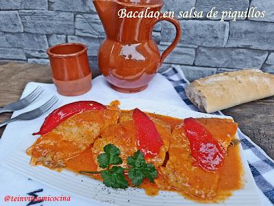 Bacalao en salsa de piquillos Bacalao en salsa de piquillos