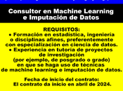 Consultor Machine Learning Imputación Datos