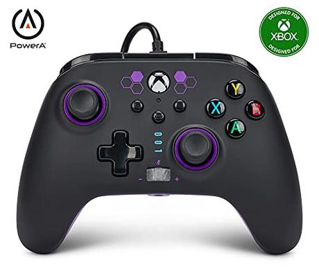 Mando con cable mejorado PowerA para Xbox Series X|S - Morado Hex
