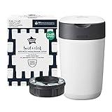 Contenedor para pañales Twist & Click de Tommee Tippee, sistema más ecológico, incluye un recambio con lámina antibacteriana GREENFILM de fuentes sostenibles, Blanco