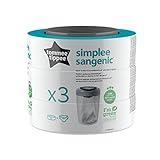 Tommee Tippee Recambios para contenedor de pañales Simplee, Película GREENFILM Antibacteriana y Sostenible, Pack de 3