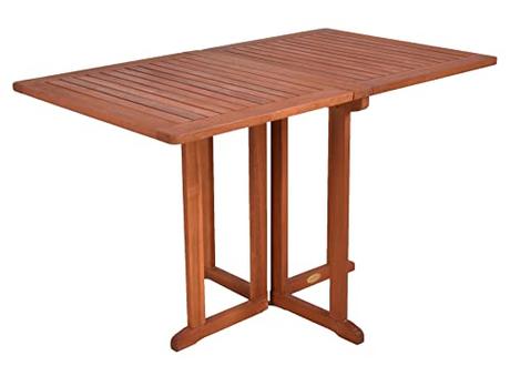 Spetebo Baltimore - Mesa de balcón Plegable de Madera de eucalipto, Rectangular, 120 x 70 cm, aceitada FSC Mesa de Comedor de Madera Maciza para Uso en Exteriores, jardín, terraza, balcón