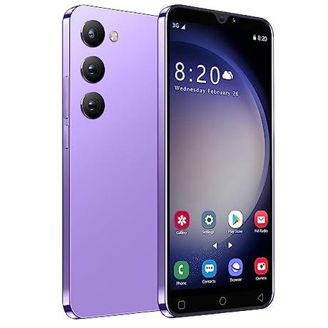 MsMga Teléfono Móvil Barato, Pantalla IPS de 5,0 Pulgadas, Smartphone Hermoso, 16GB ROM (Ampliable hasta 128GB), Dual SIM, Dual Cámara, 3G Teléfono Móvil (S23Ultra-Purple)