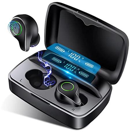 Auriculares Bluetooth, Auriculares Auricular Inalámbricos Bluetooth 5.0 Auriculares In Ear con Estuche de Carga Auriculares Deportivos IPX7 Impermeable para Android iOS Xiaomi Corsa Deporte
