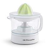 Orbegozo EP 1510 - Exprimidor zumo eléctrico de naranjas, 2 conos para piezas de distinto tamaño, depósito extraible de 0,5 litros, rotación bidireccional