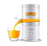 Ufesa Squeeze & Go White, Exprimidor Inalámbrico Eléctrico Recargable, Portátil, Extractor de Nutrientes para Frutas Multifuncional, Carga USB, 220ml de Capacidad, Sin BPA