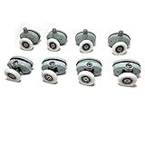 Smooth Juego de 8 rodamientos para mampara de ducha, corredizas, ruedas de 23 mm de diámetro, Roller diameter 23mm, Blanco