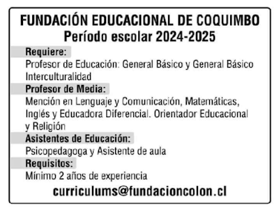 OPORTUNIDADES DE EMPLEOS PARA ORIENTADORES EN CHILE. Semana del 29-01 al 04-02-2024.