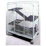 Tyrol - Jaula para roedores (64 x 44 x 93 cm), Color Azul y Negro