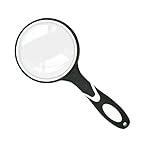 Lupa de lectura manual 10X para personas mayores y niños, lente de aumento engrosada con mango de goma antideslizante, ideal para leer impresiones pequeñas y observaciones de hobby, color blanco