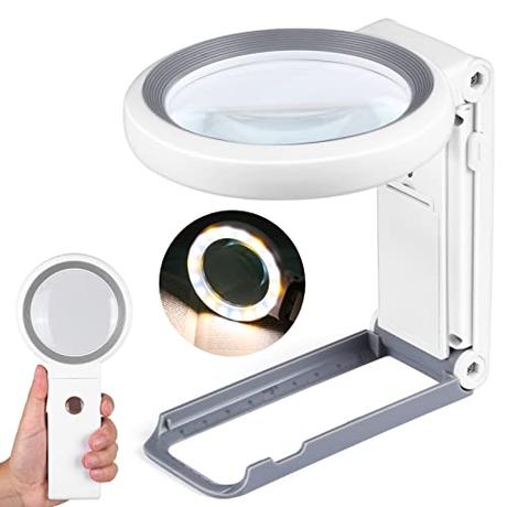 Lupa con Luz, 10X 30X Lupas de Gran Aumento con 18 Luces LED, Lupa Manos Libres para Leer Libros, Soldadura, Inspección, Monedas, Joyería, Exploración