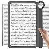 NZQXJXZ 30X 5X Lupa de Lectura, Lupa Grande y Ligera, Proporciona un Área de Visualización Completa de la Página del Libro, Lupa de Mano Leer Impresiones Pequeñas y Baja Visión, Gris