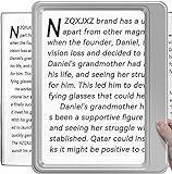NZQXJXZ 5X Lupa de Lectura, Lupa Manos Libres, Lupa Rectangular Grande a Página Completa para Personas Mayores, Libros, Joyas, Trabajo, Costura, Lectura, Mala Vista