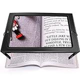 OBOVO Actualizar Lupa con Luz, Lupa de Lectura 4X con 50 Luces LED, Lente más Grande, Soporte Plegable Manos Libres para Personas Mayores, Libros, Joyas, Trabajo, Costura, Lectura, Mala Vista