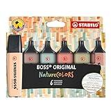 STABILO Marcador BOSS ORIGINAL NatureCOLORS - Estuche con 6 colores (verde barro, verde tierra, ocre oscuro, siena, beige, gris cálido)